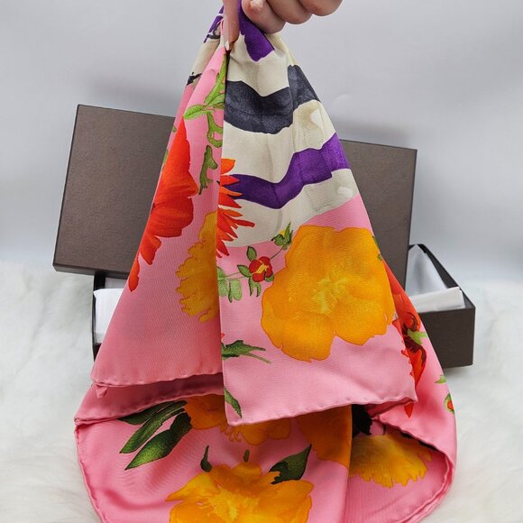 Gucci Exquisite Floral 33" Silk Scarf - Picture 8 of 17